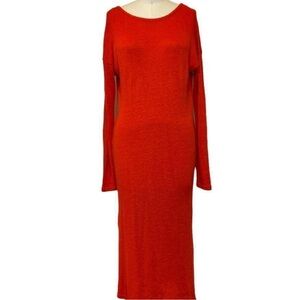 Elegant Red Long Sleeve Dress